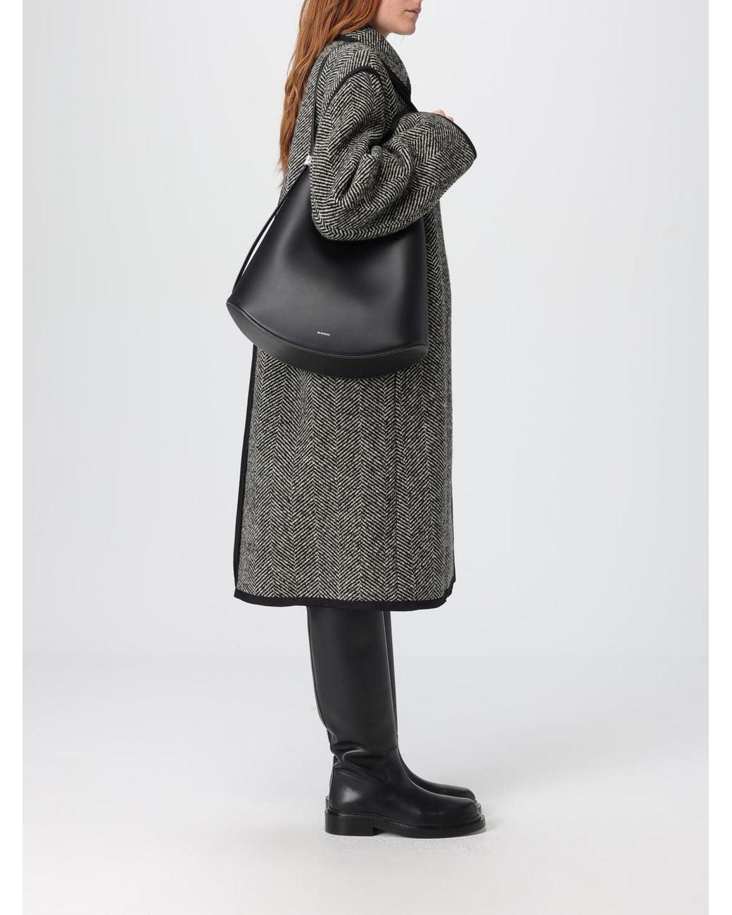 Borsa Eldorado Medium di Jil Sander in Black