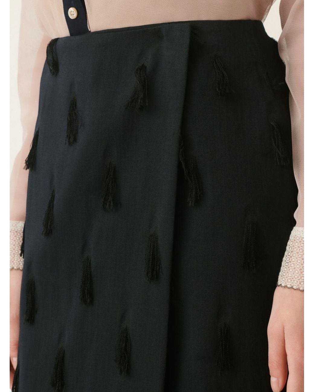 Fabiana Filippi Black Midi Wrap Skirt