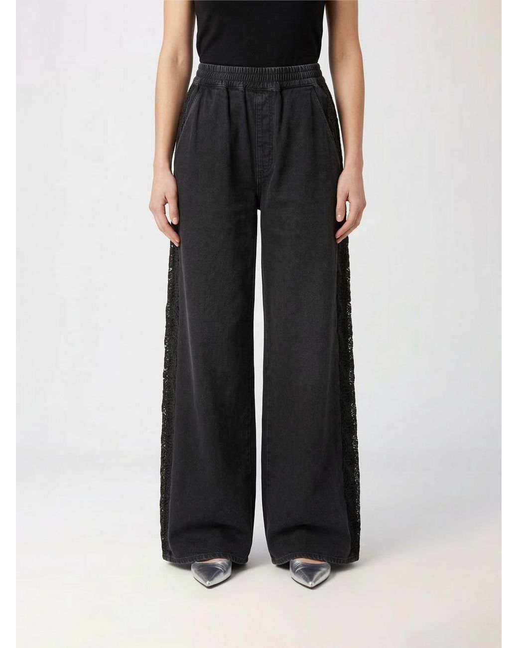 Pinko Black Cotton Jogging Trousers