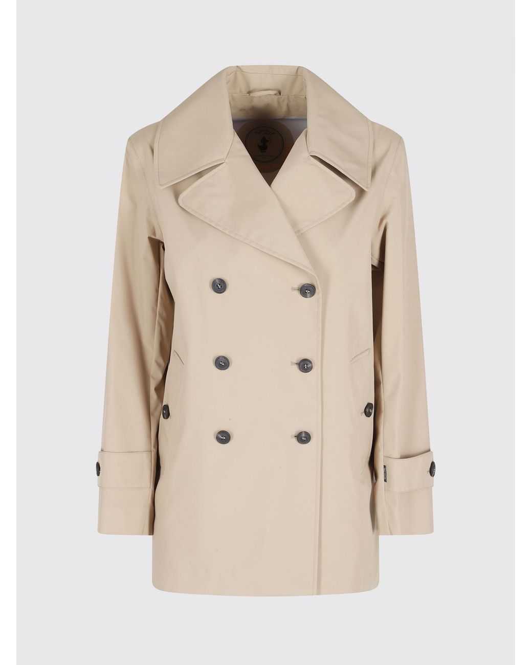 Save The Duck Natural Double-Breasted Trench Coat
