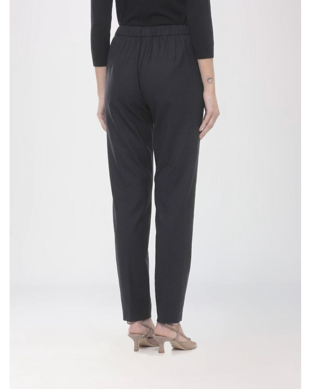 Fabiana Filippi Black Virgin Wool Blend Slim Fit Trousers