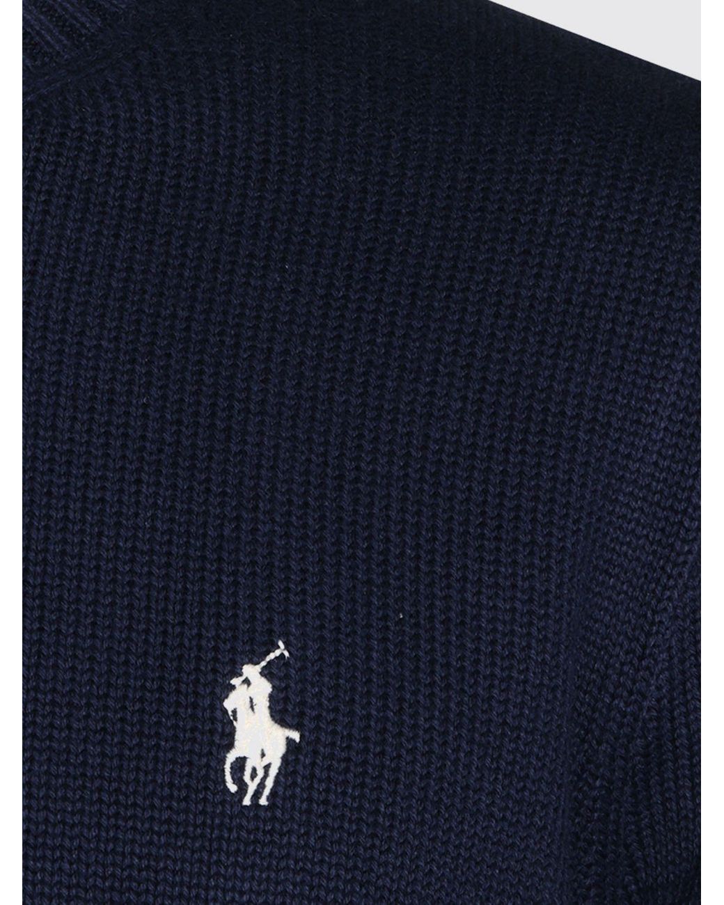 Polo Ralph Lauren Blue Cotton Crewneck Jumper With Iconic Embroidered Pony Logo for men