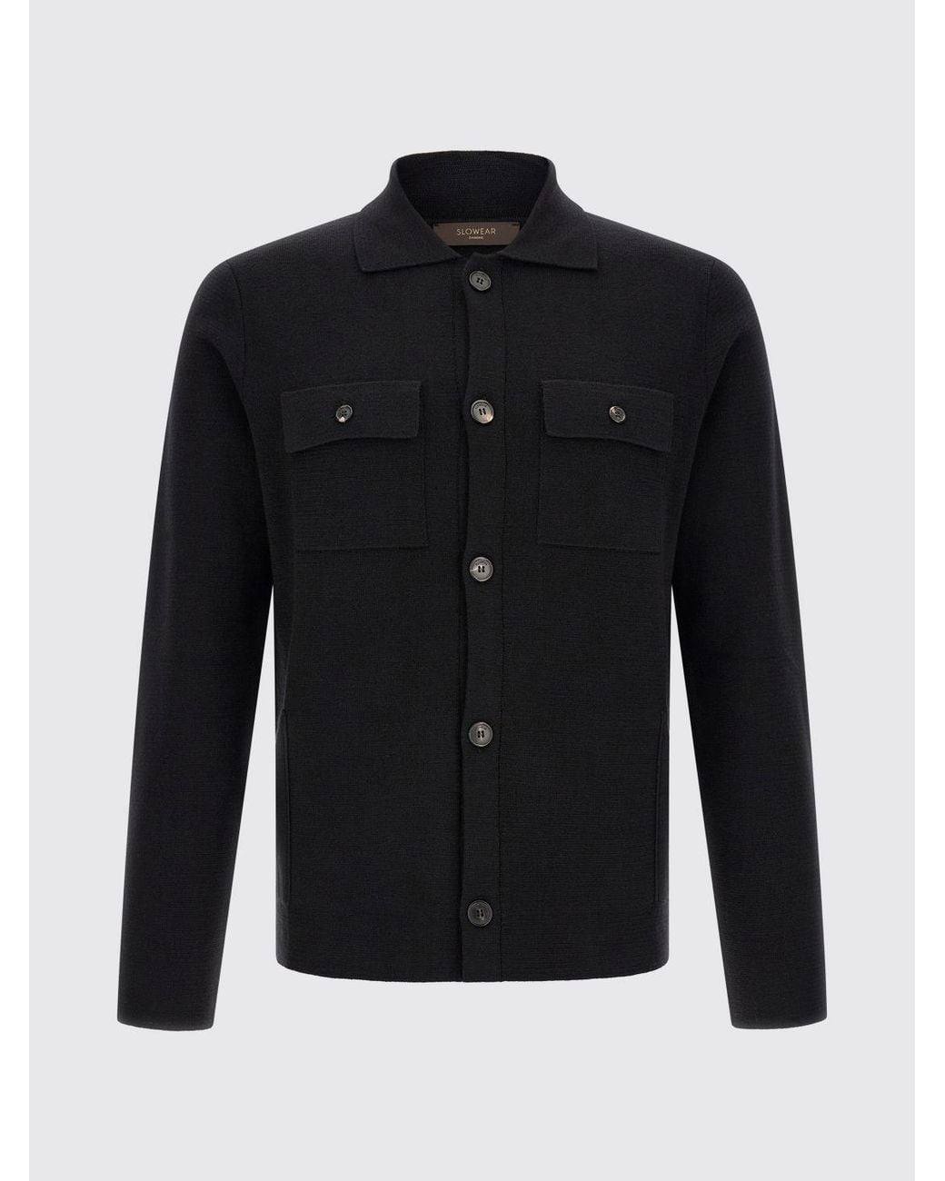 Zanone Blue Pure Virgin Wool Cardigan With Classic Collar And Patch Pockets for men