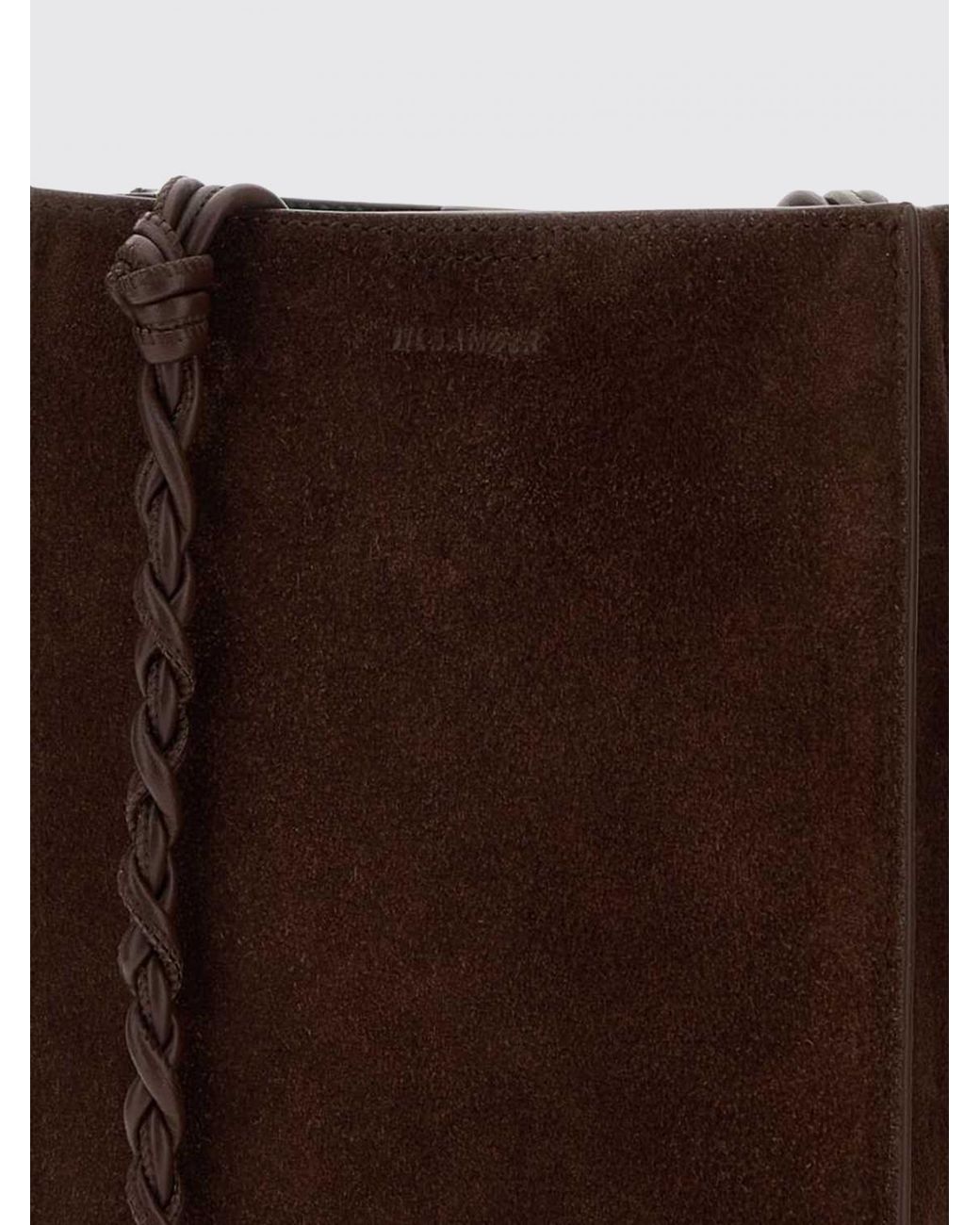 Jil Sander Brown Small Tangle Suede Calfskin Crossbody Bag for men