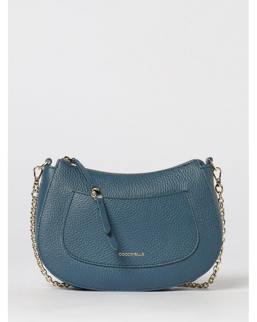 Coccinelle Blue C-Easy Grained Leather Bag