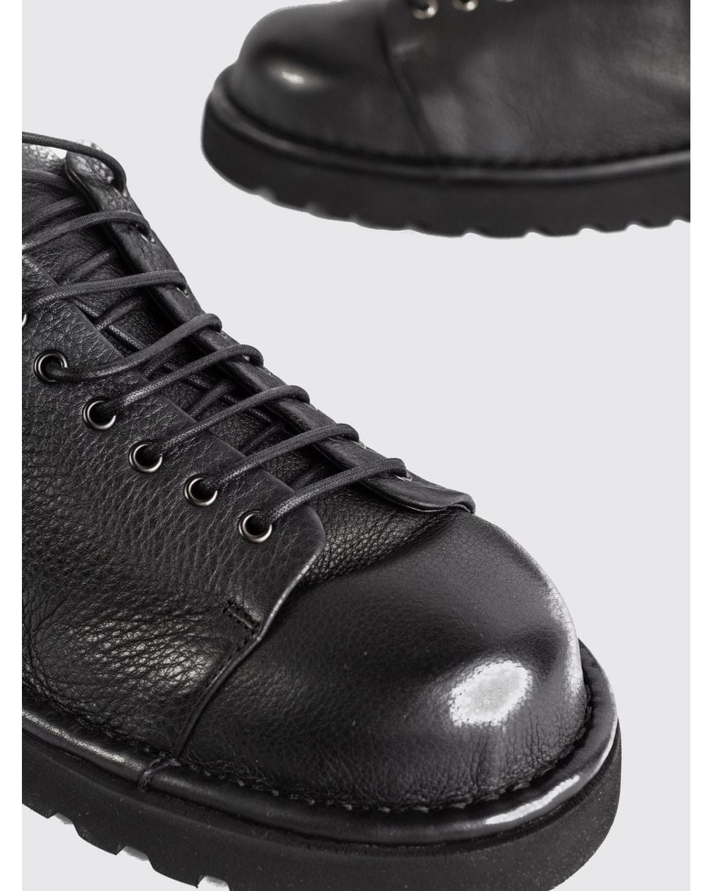 Marsèll Black Pallottola Tumbled Leather Derby Shoes With Notched Sole for men