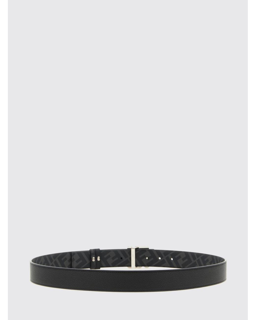 Fendi White Ff Faux Leather Belt for men