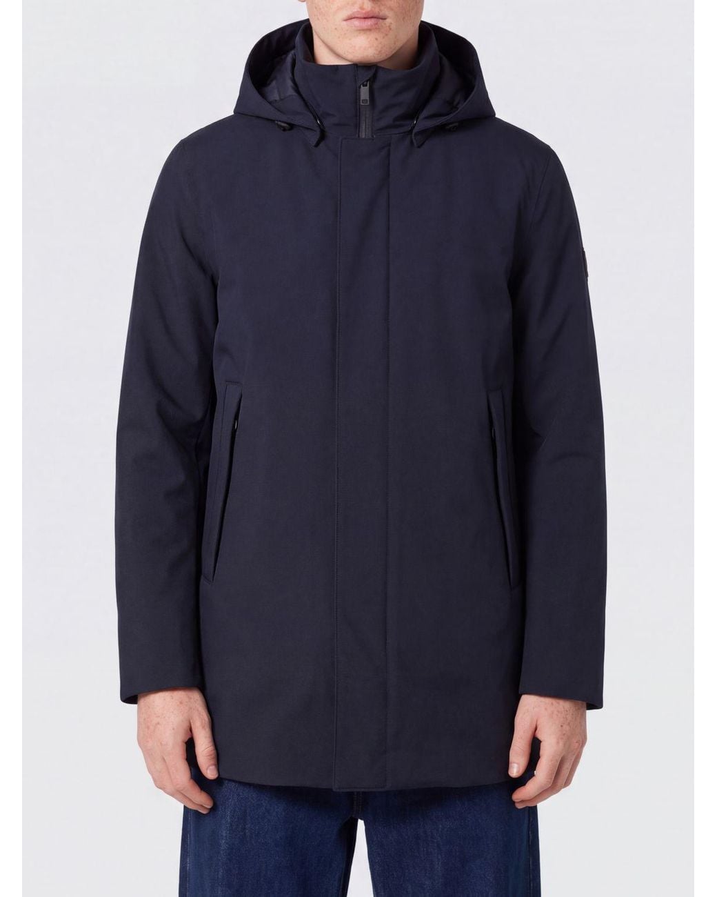 People Of Shibuya Blue Hachiko Short Technical Fabric Parka With Primaloft Padding for men