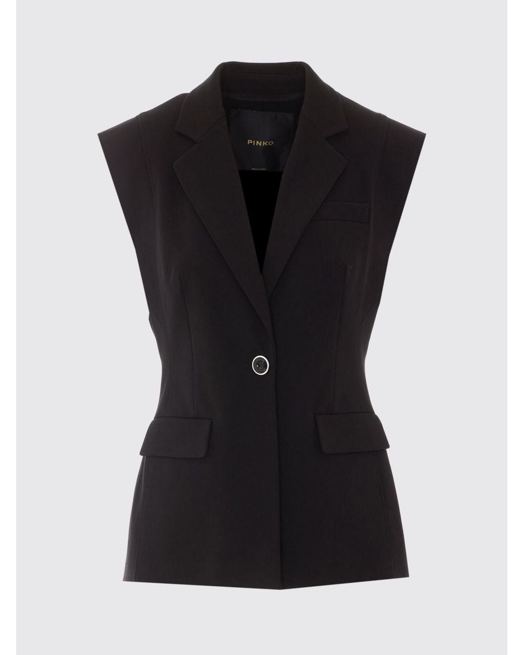 Pinko Blue Single-Breasted Short Tailored Waistcoat