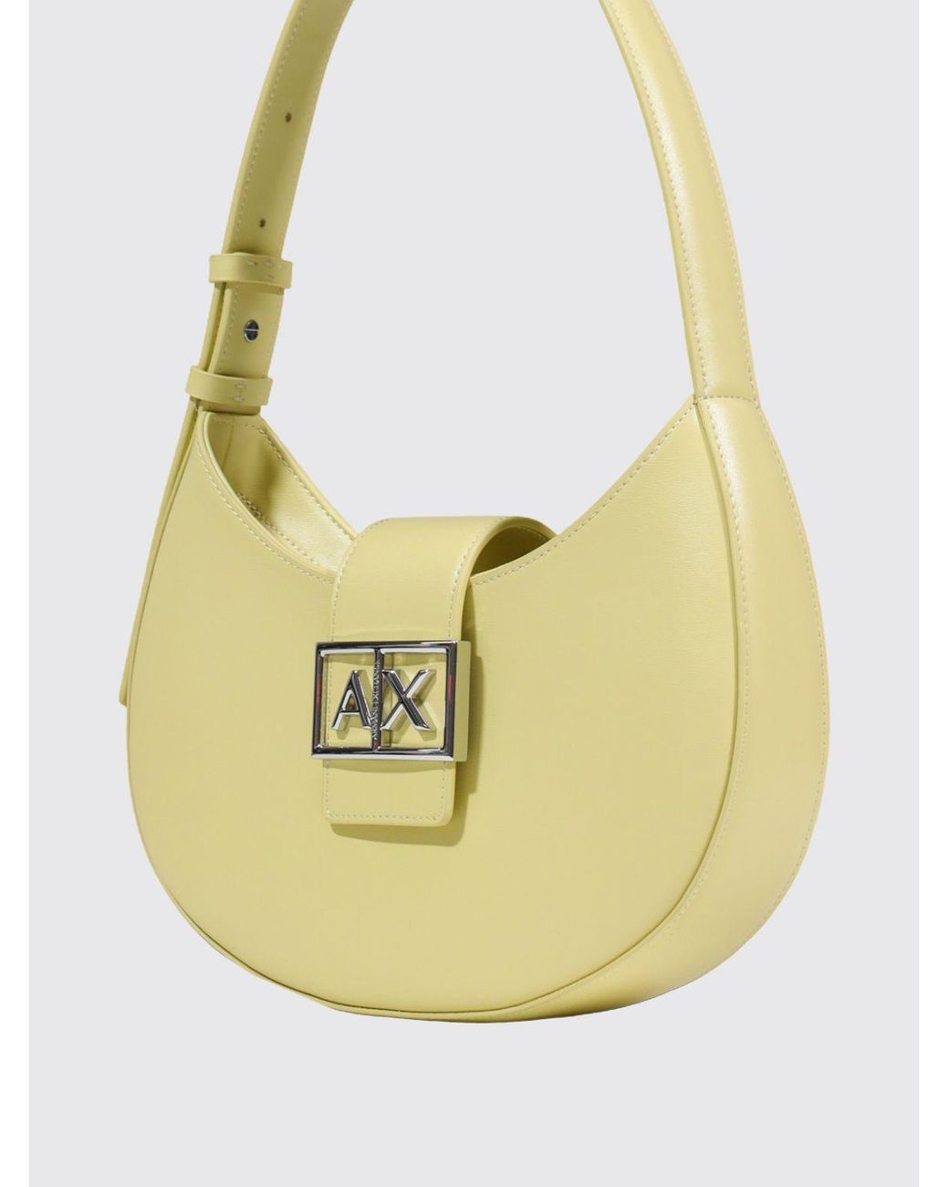 ARMANI EXCHANGE Metallic Hobo Shoulder Bag With Metal Logo