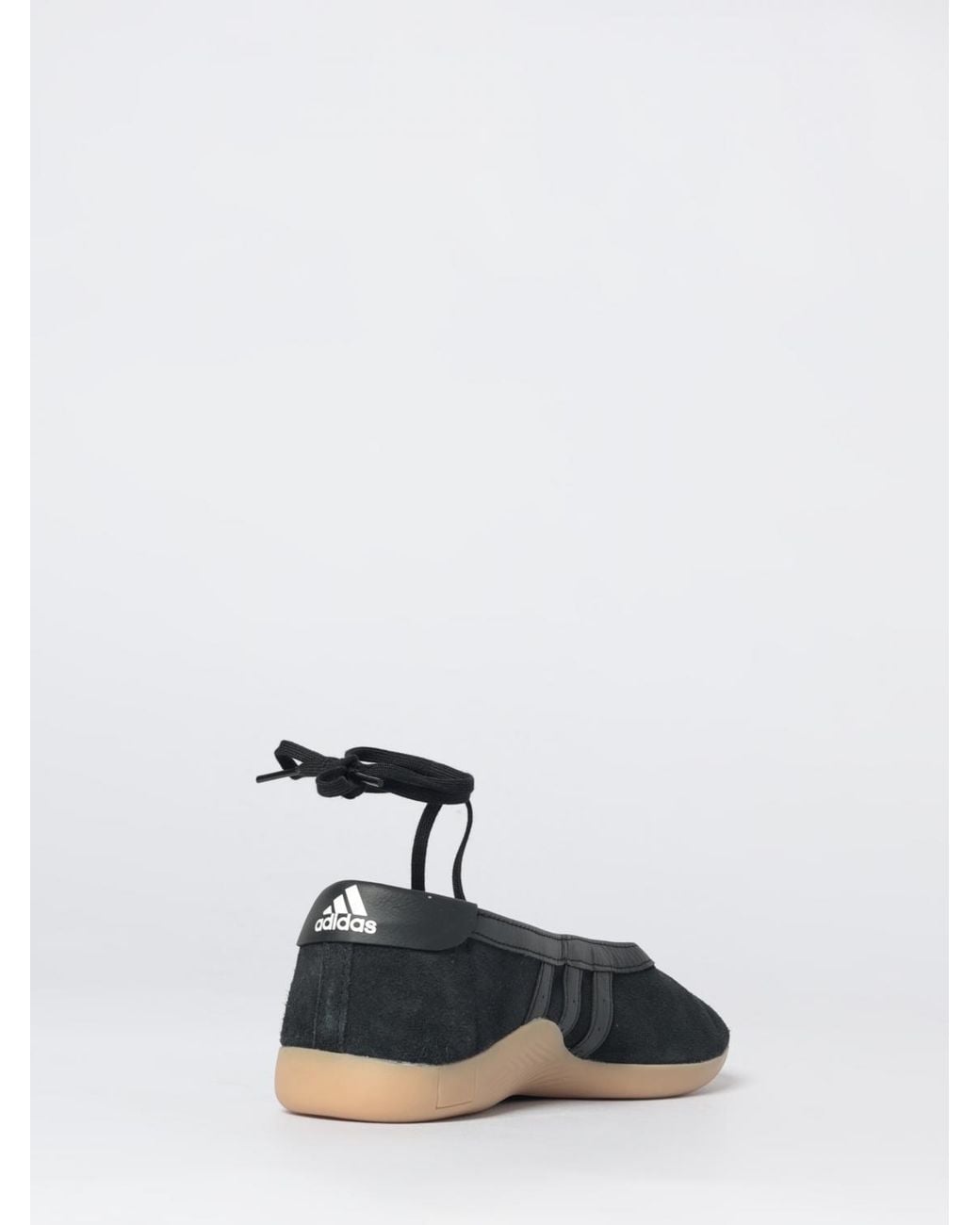 Adidas Originals White Taekwondo Mei Suede Ballet Flats With Ankle Ties