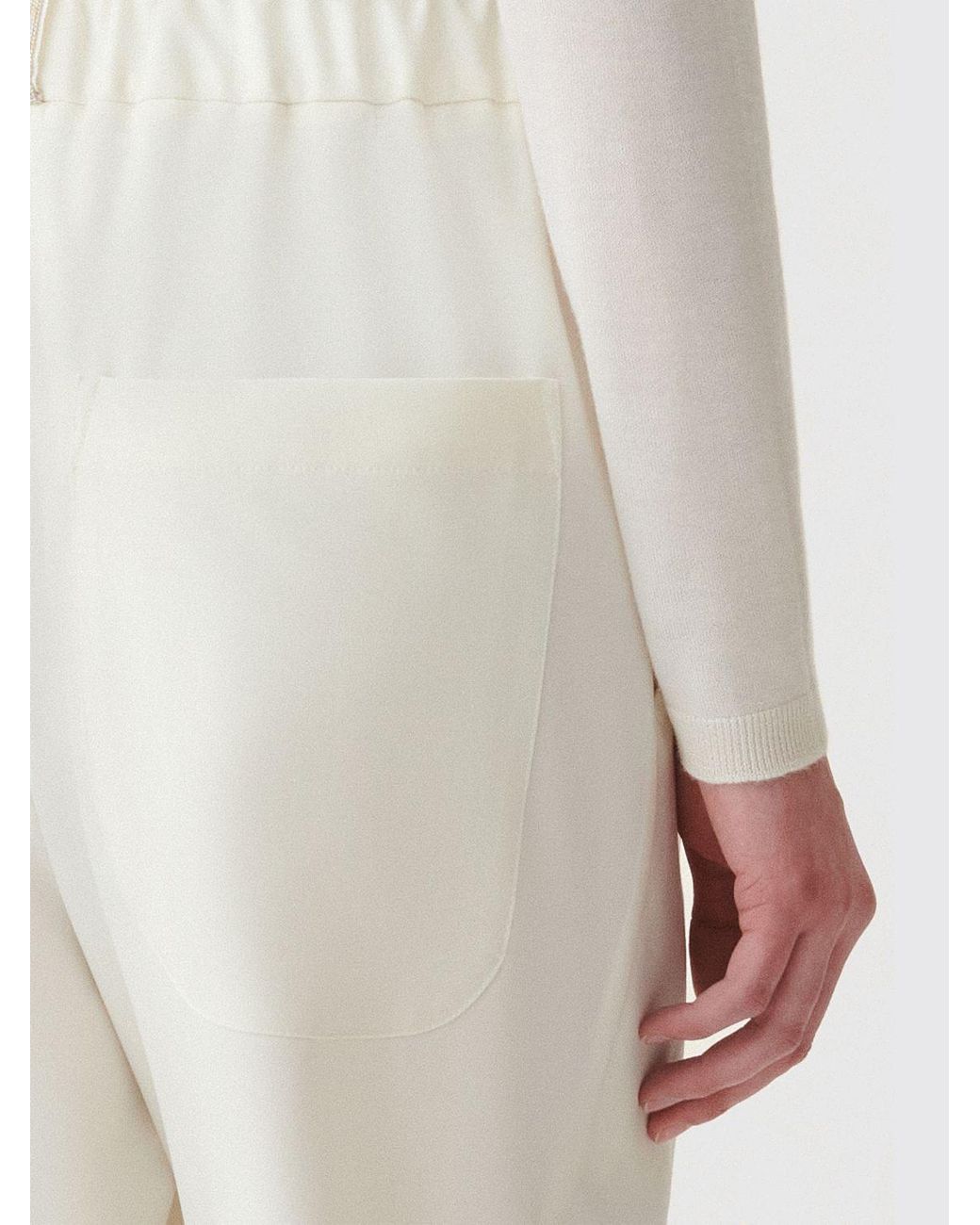 Fabiana Filippi White High-Waisted Wide-Leg Palazzo Trousers With Patch Pockets