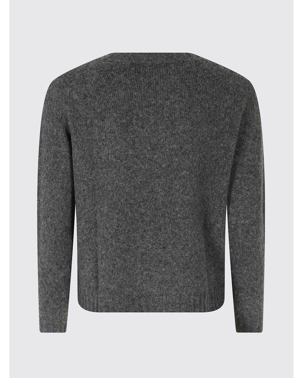 Roberto Collina Gray Merino Wool And Baby Camel Crew Neck Jumper