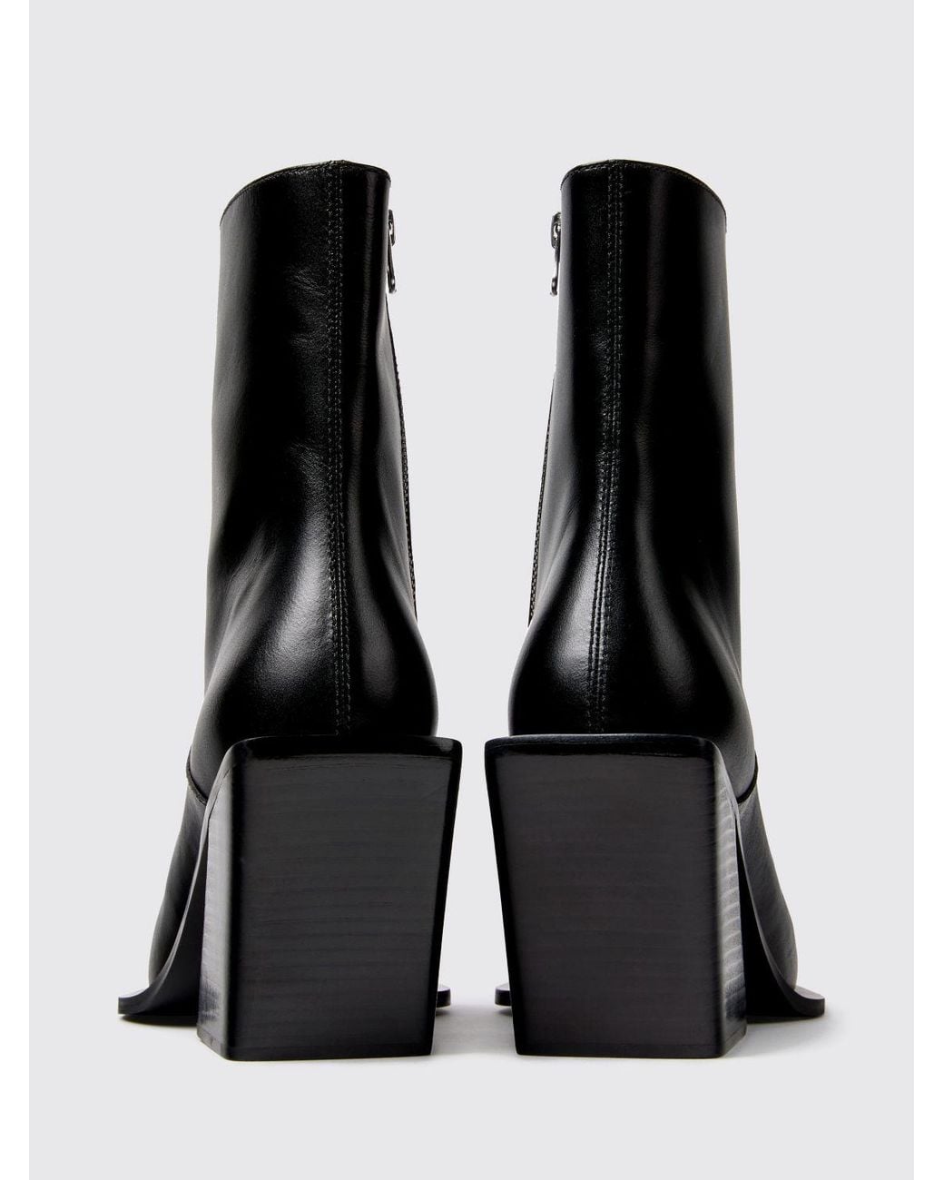 CAMPERLAB Black Escandalo Smooth Leather Western Boots With Flared Heel