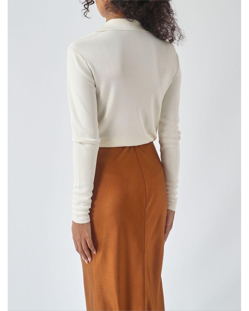 Elisabetta Franchi White Long-Sleeved Blouse With Metallic Mesh Details