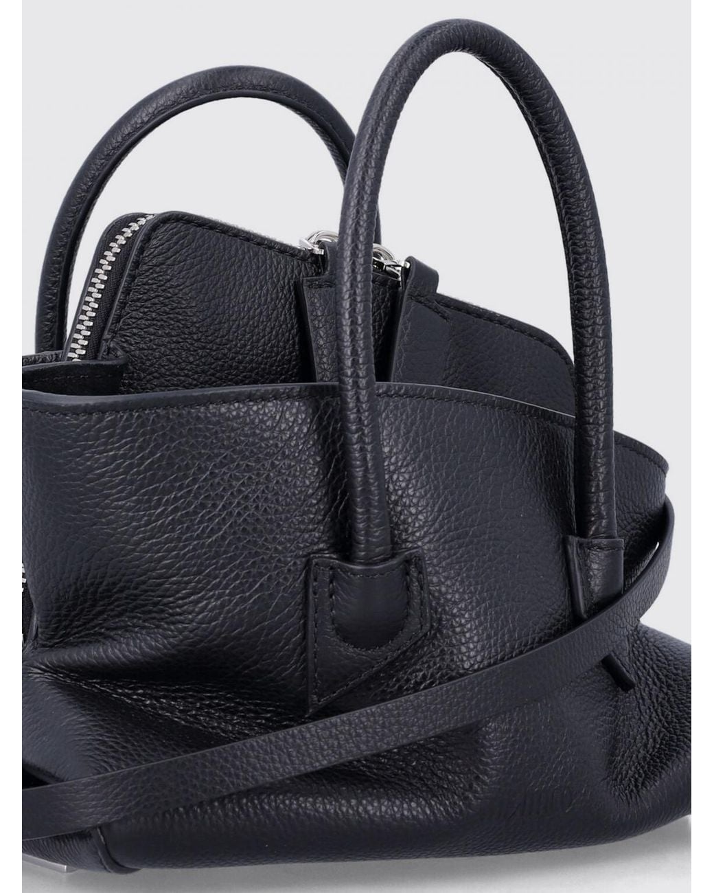 The Attico Blue La Passeggiata Hammered Leather Mini Handbag