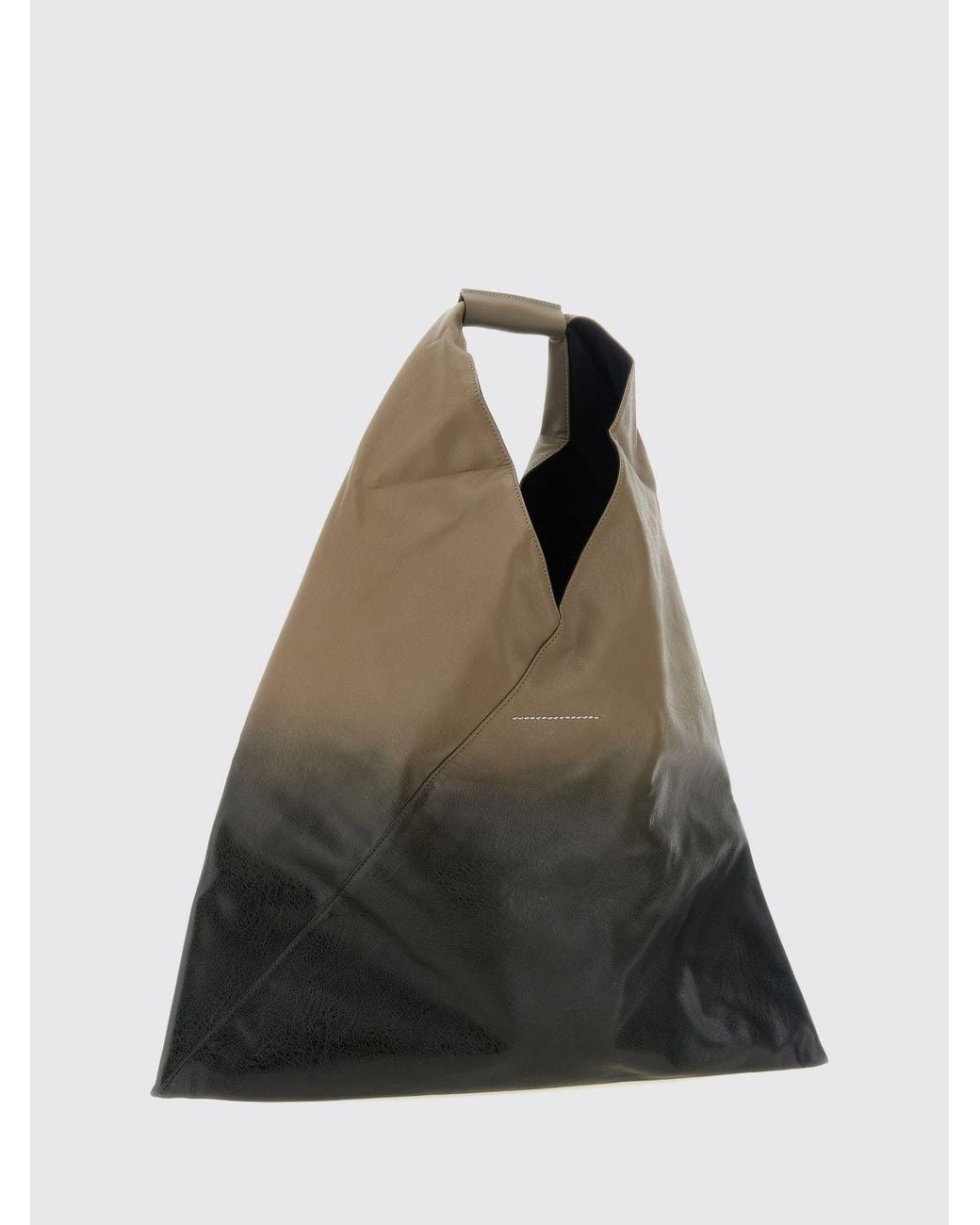 MM6 by Maison Margiela Brown Large Japanese Handbag With Abstract Print And Flared Shape