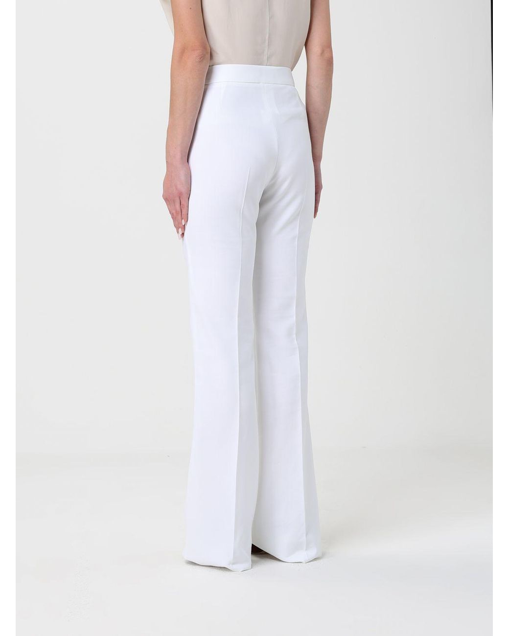 Max Mara White Cecina Classic Cotton Trousers