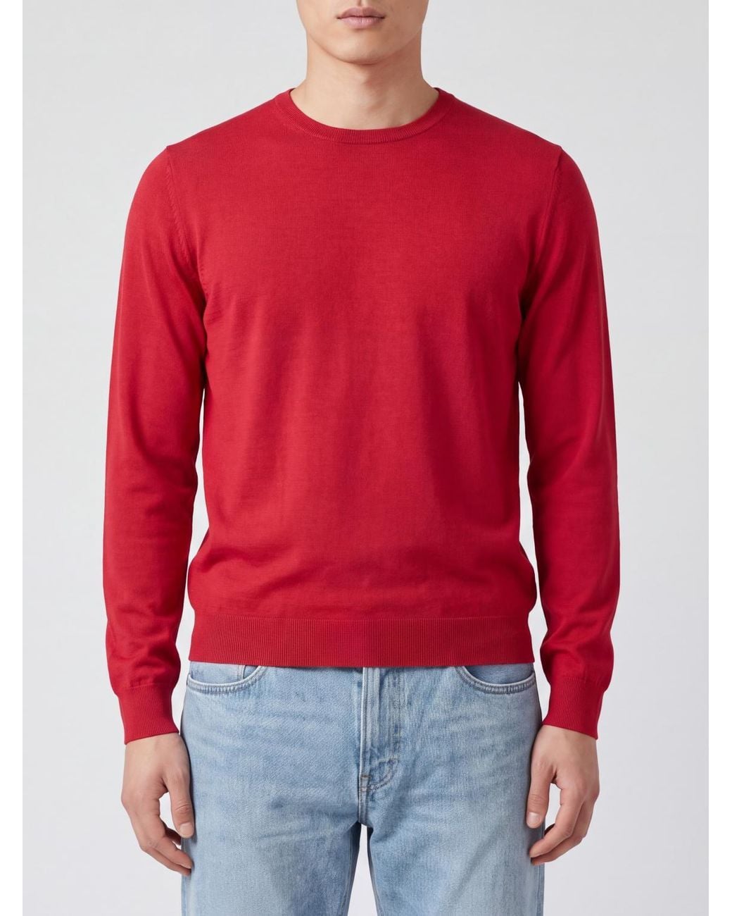 John Smedley Red Crewneck Jumper for men