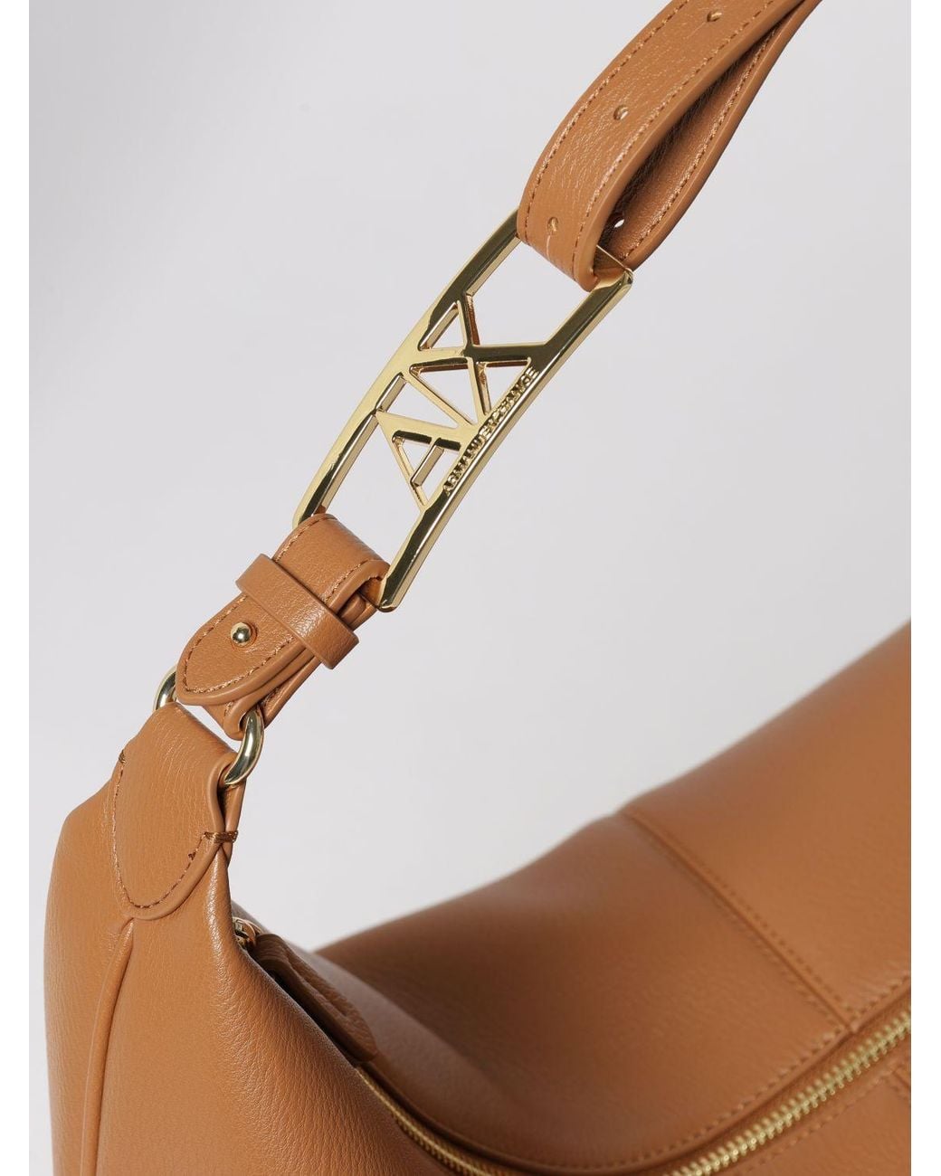 ARMANI EXCHANGE Brown Grained Faux Hobo Bag