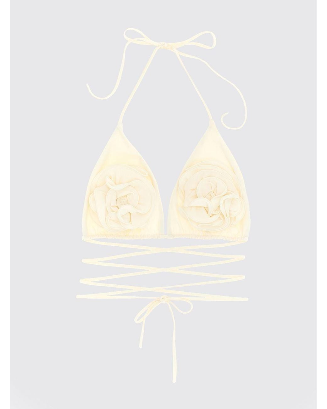 Magda Butrym White Swimsuit With Flower Detail