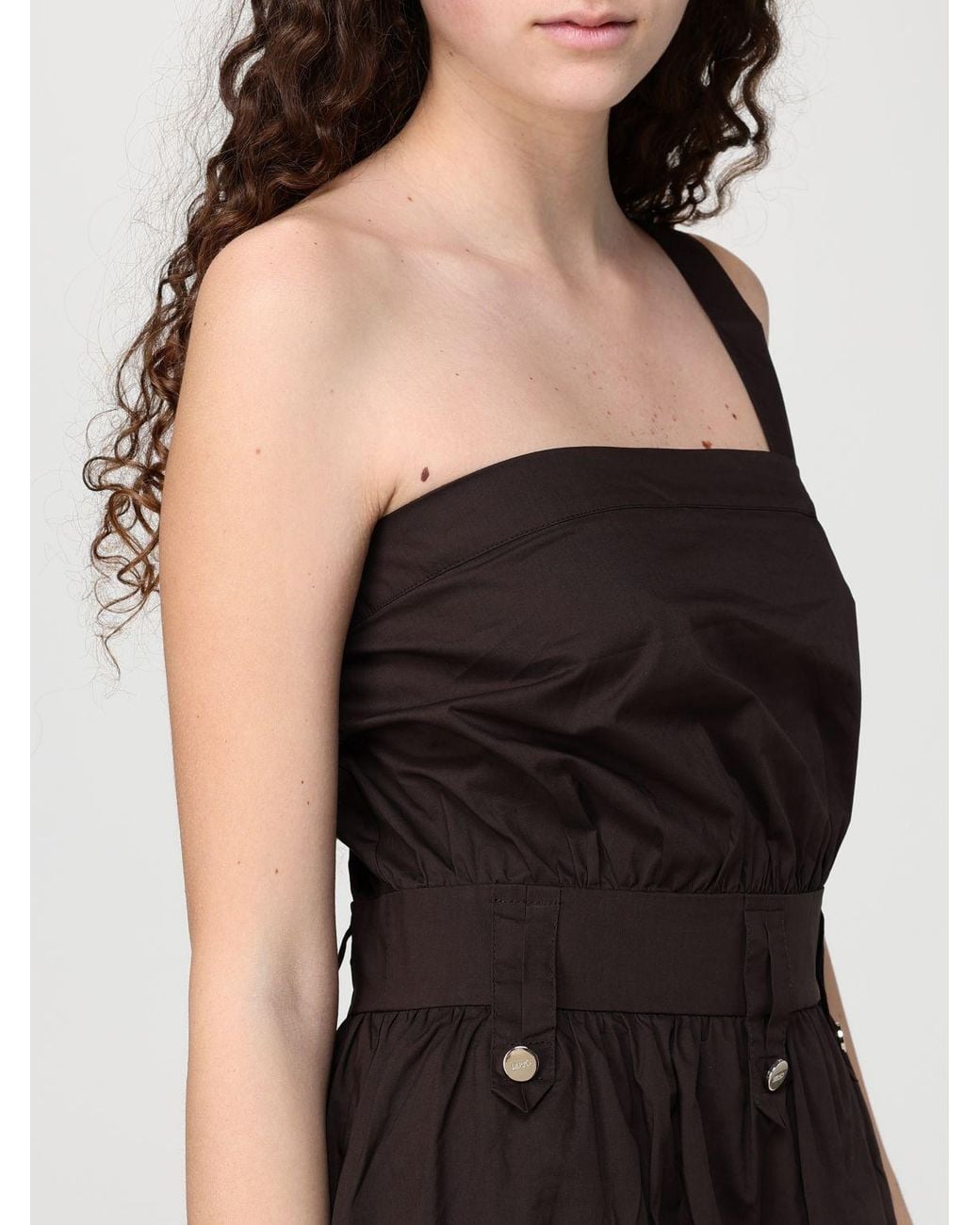 Liu Jo Black Cotton Dress With Floral Print