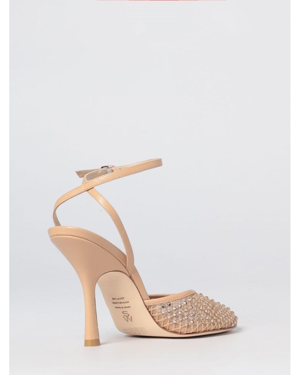 Stuart Weitzman Metallic Mesh Pumps With Rhinestones And Stiletto Heel