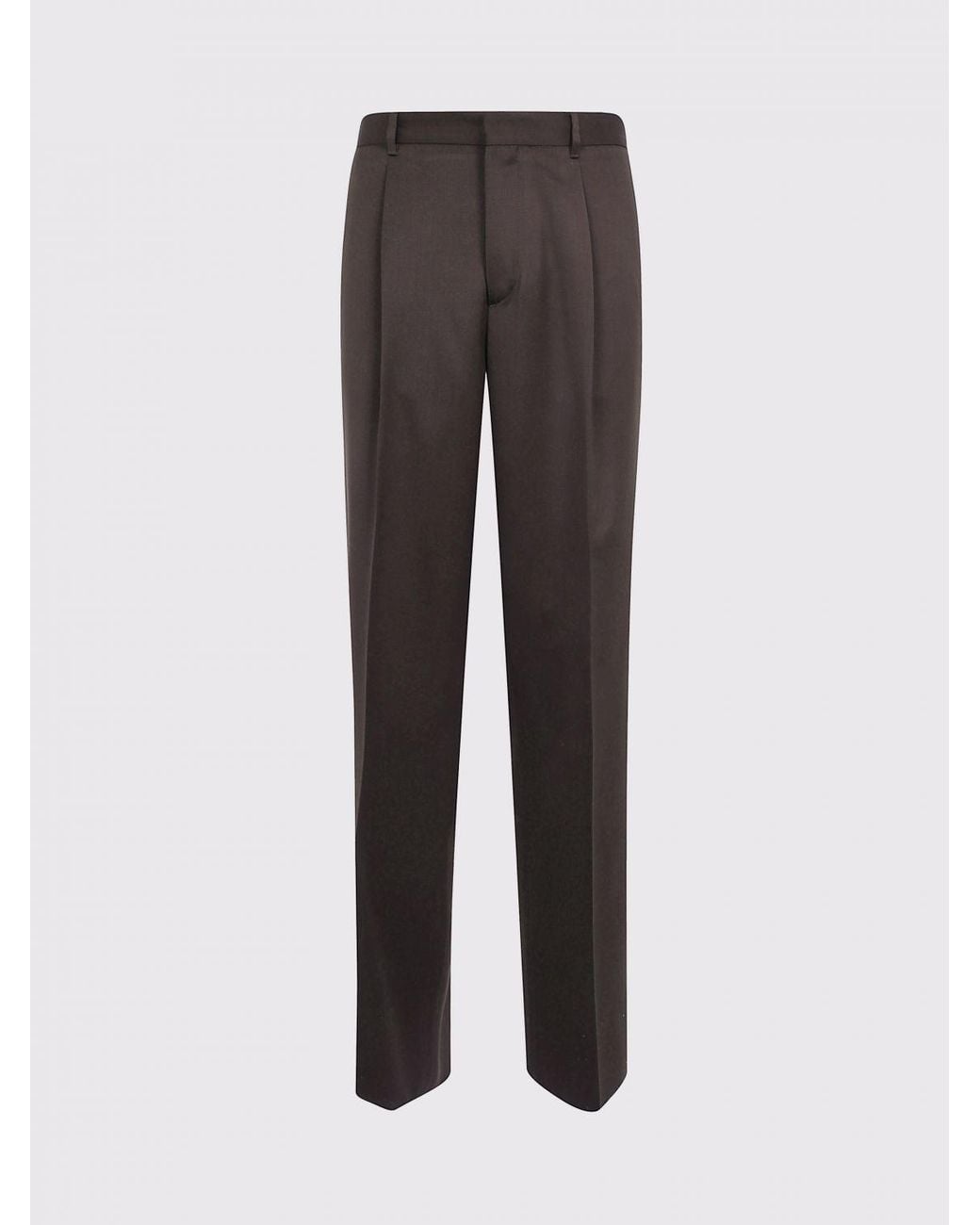 Lardini Gray Pure Virgin Wool Wide-Leg Trousers With Darts And Mid-Rise Waist for men