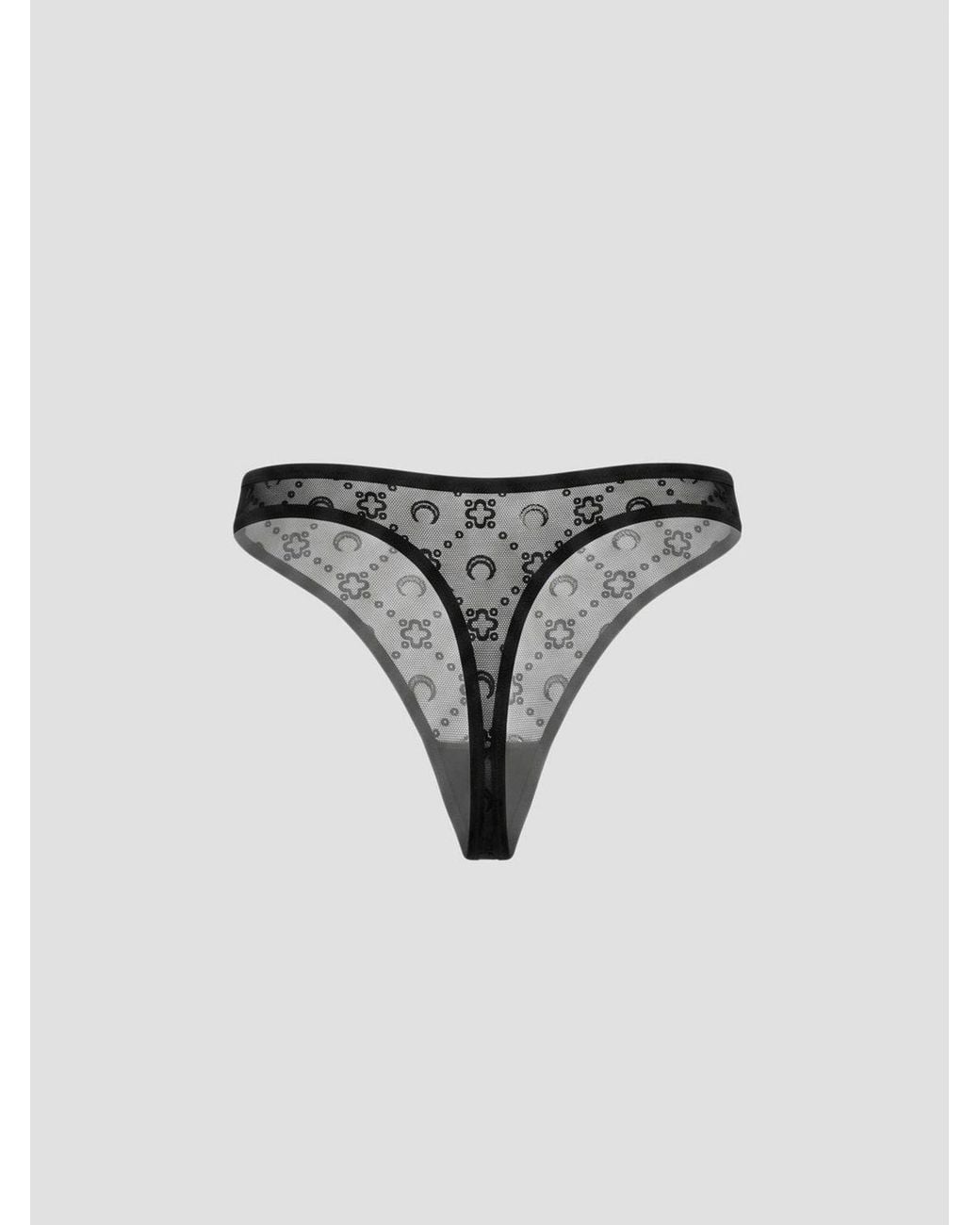 MARINE SERRE Gray Crescent Moon Monogram Sheer Tulle Briefs