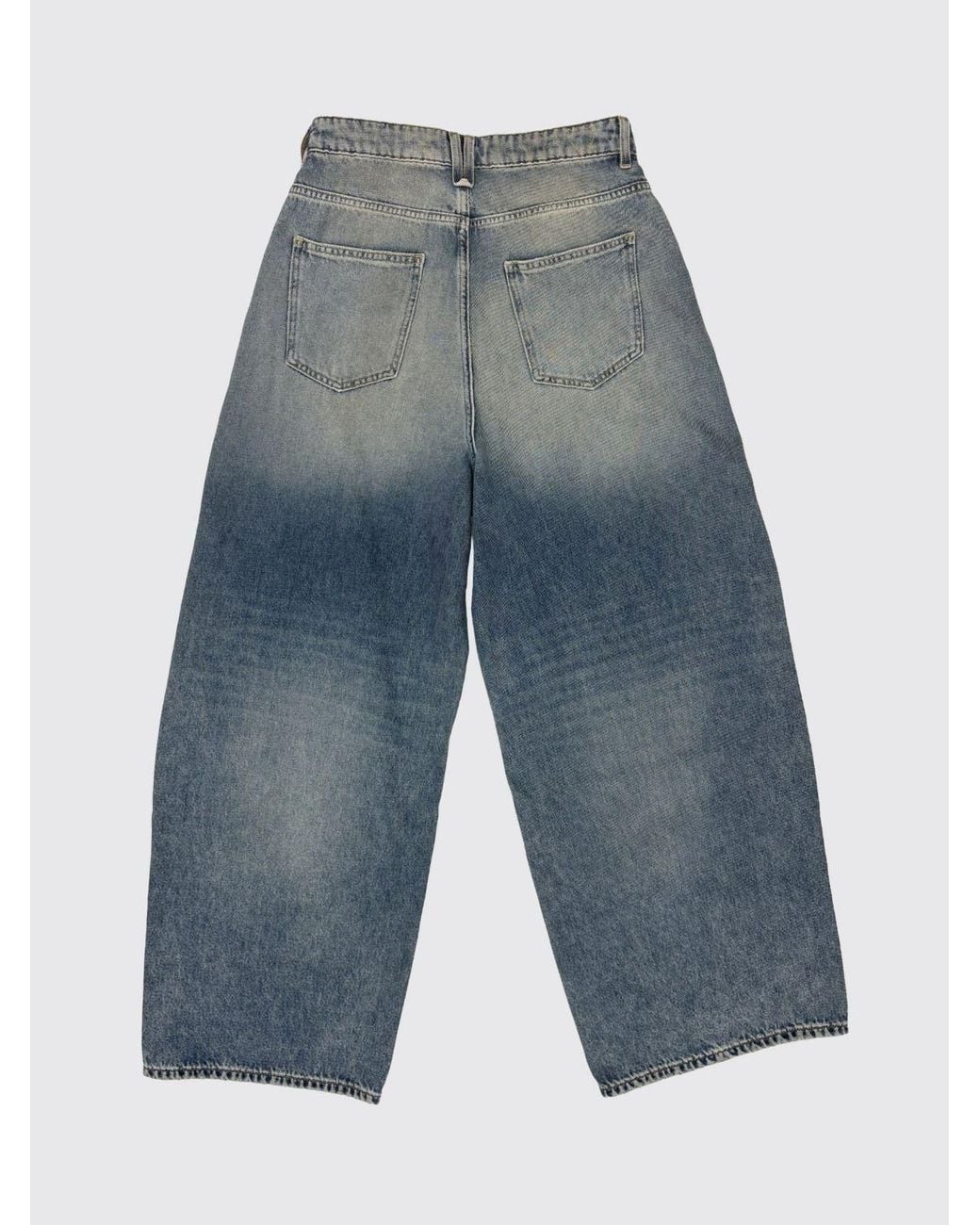HTC Blue Mid-Rise Wide-Leg Jeans