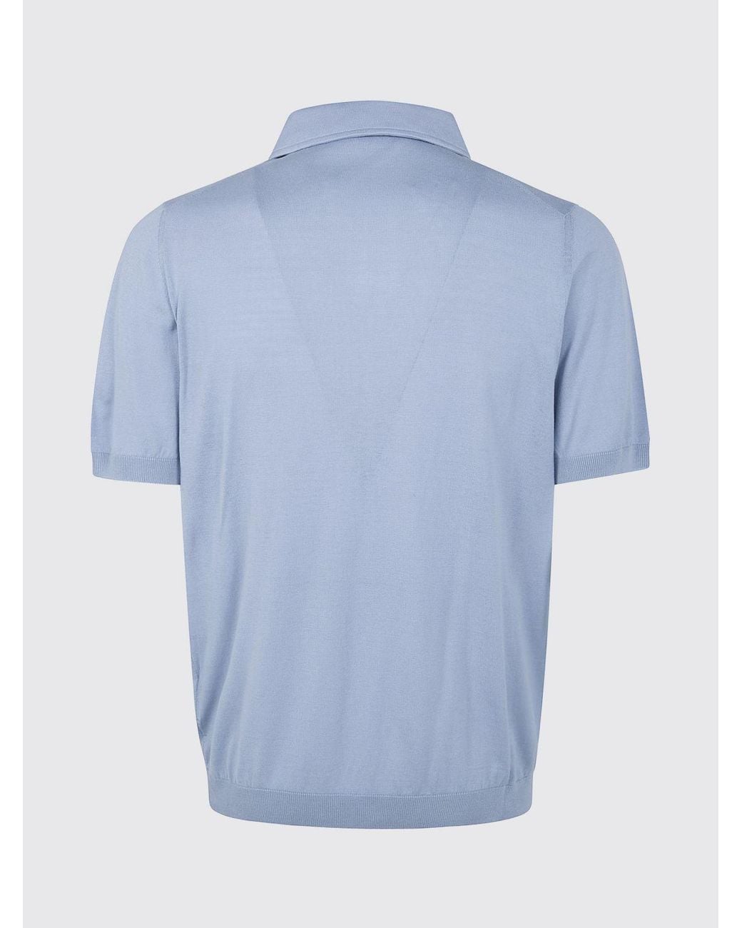 Lardini Blue Knit Polo Shirt for men
