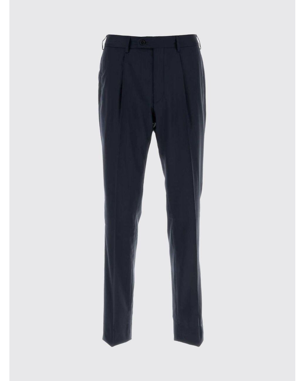 Brioni Blue Stretch Wool Tailored Trousers for men