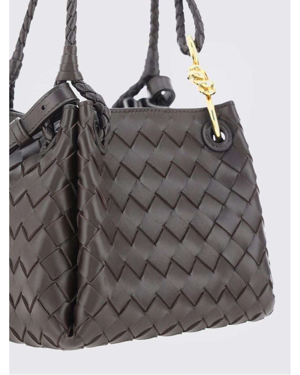 Bottega Veneta Gray Parachute Small Woven Leather Bag