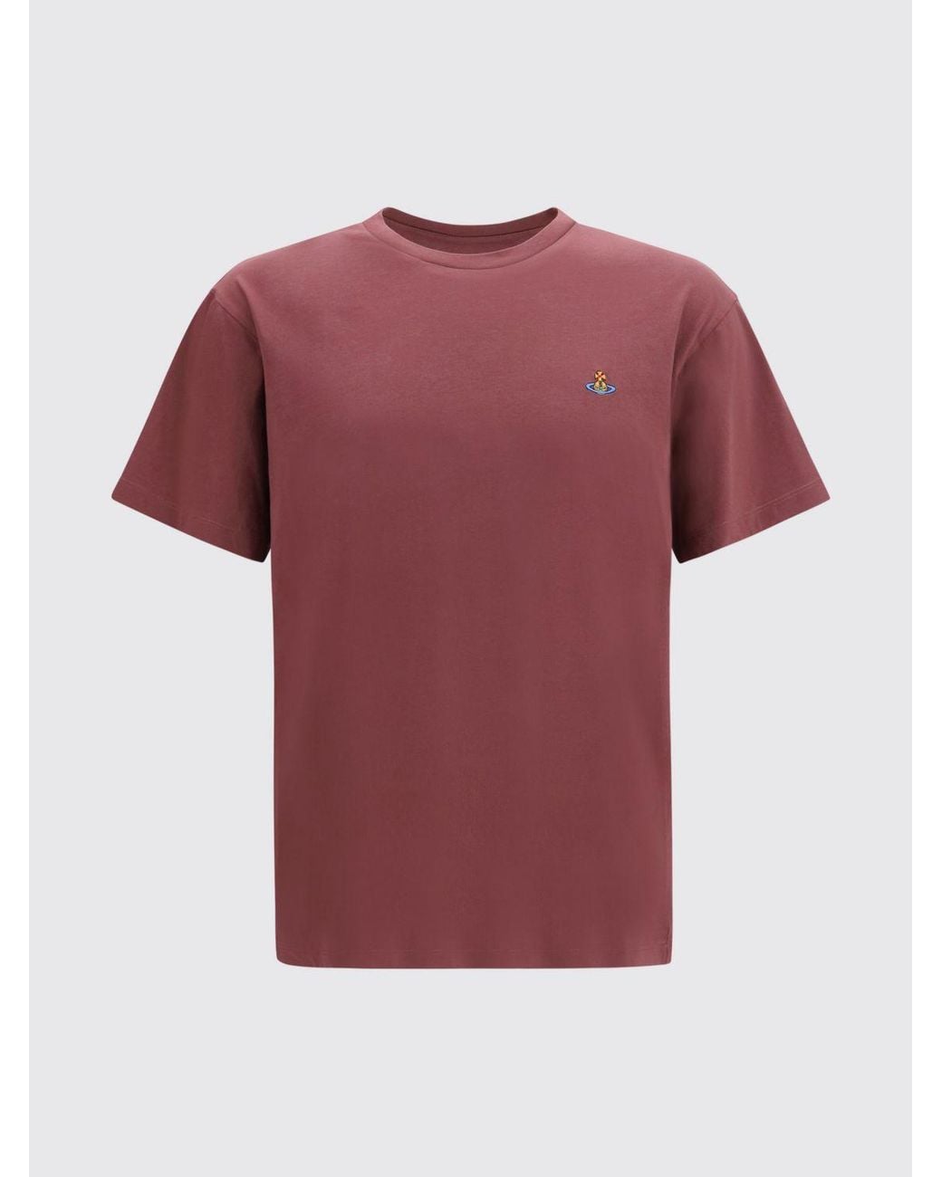 Vivienne Westwood Cotton T-Shirt With Contrast Embroidered Orb Logo On The Chest for men