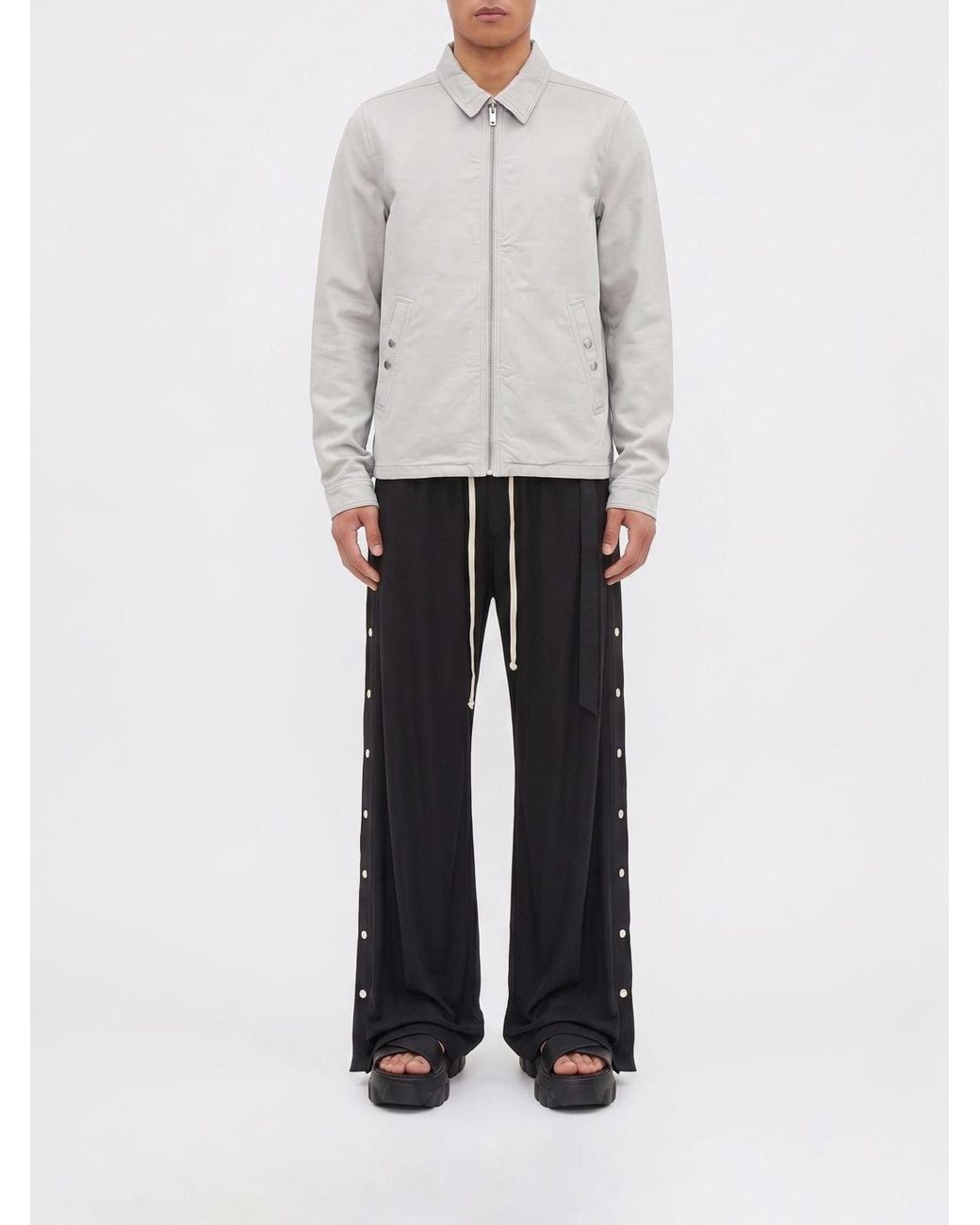 Rick Owens White Cotton Shirt Jacket for men