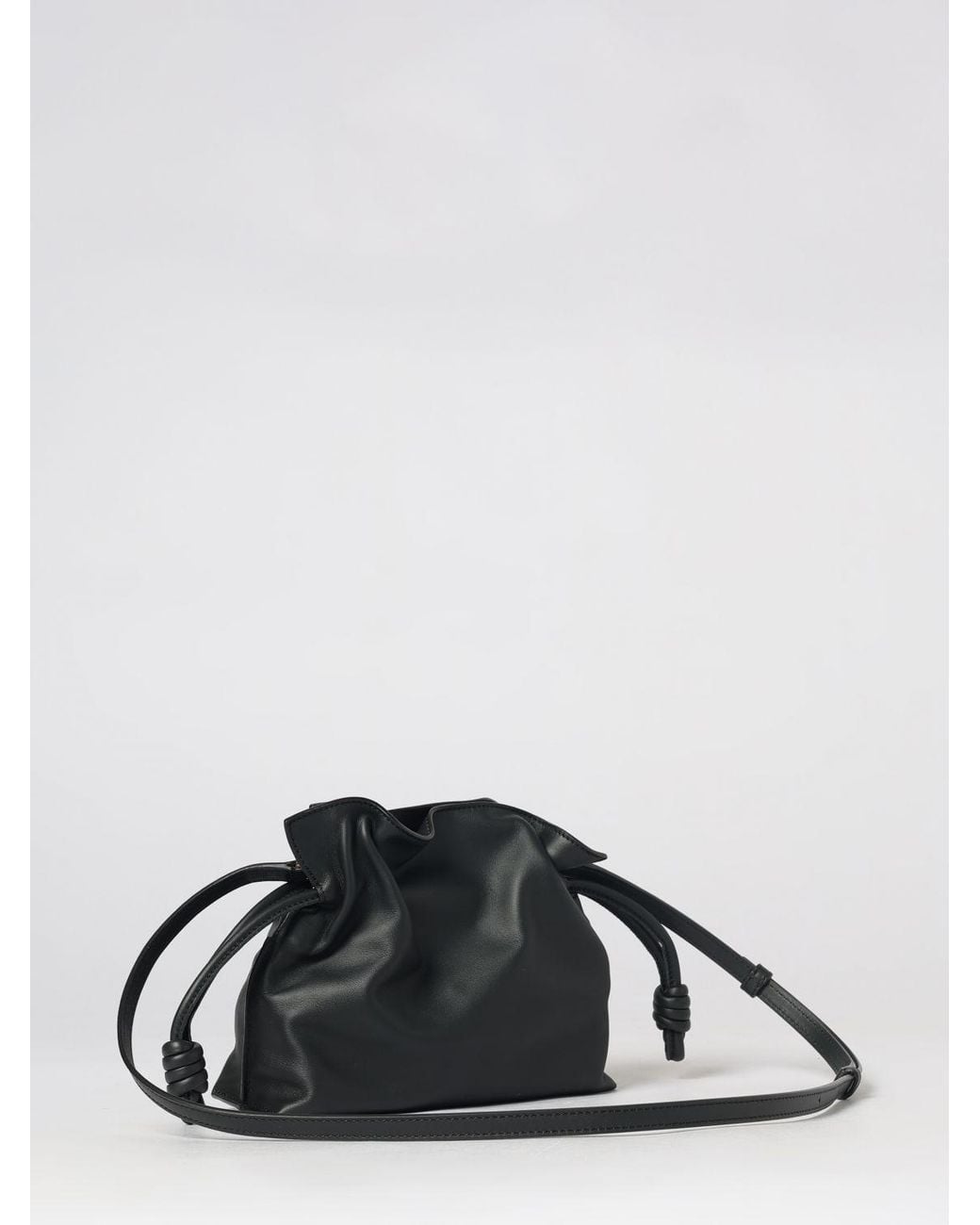 Loewe Black Flamenco Calfskin Mini Bucket Bag With Drawstring