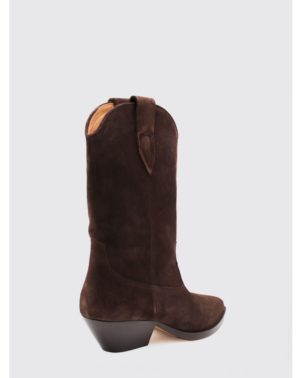 Isabel Marant Brown Duerto Calf-Height Suede Western Boots With Low Heel