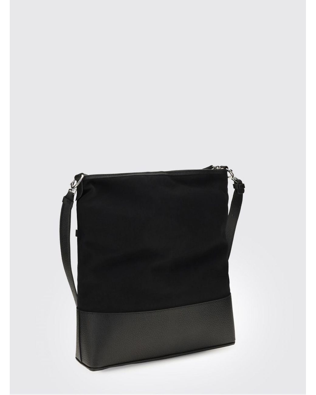 Maison Margiela Black 5Ac Grained Leather Crossbody Bag With Stitch Logo for men