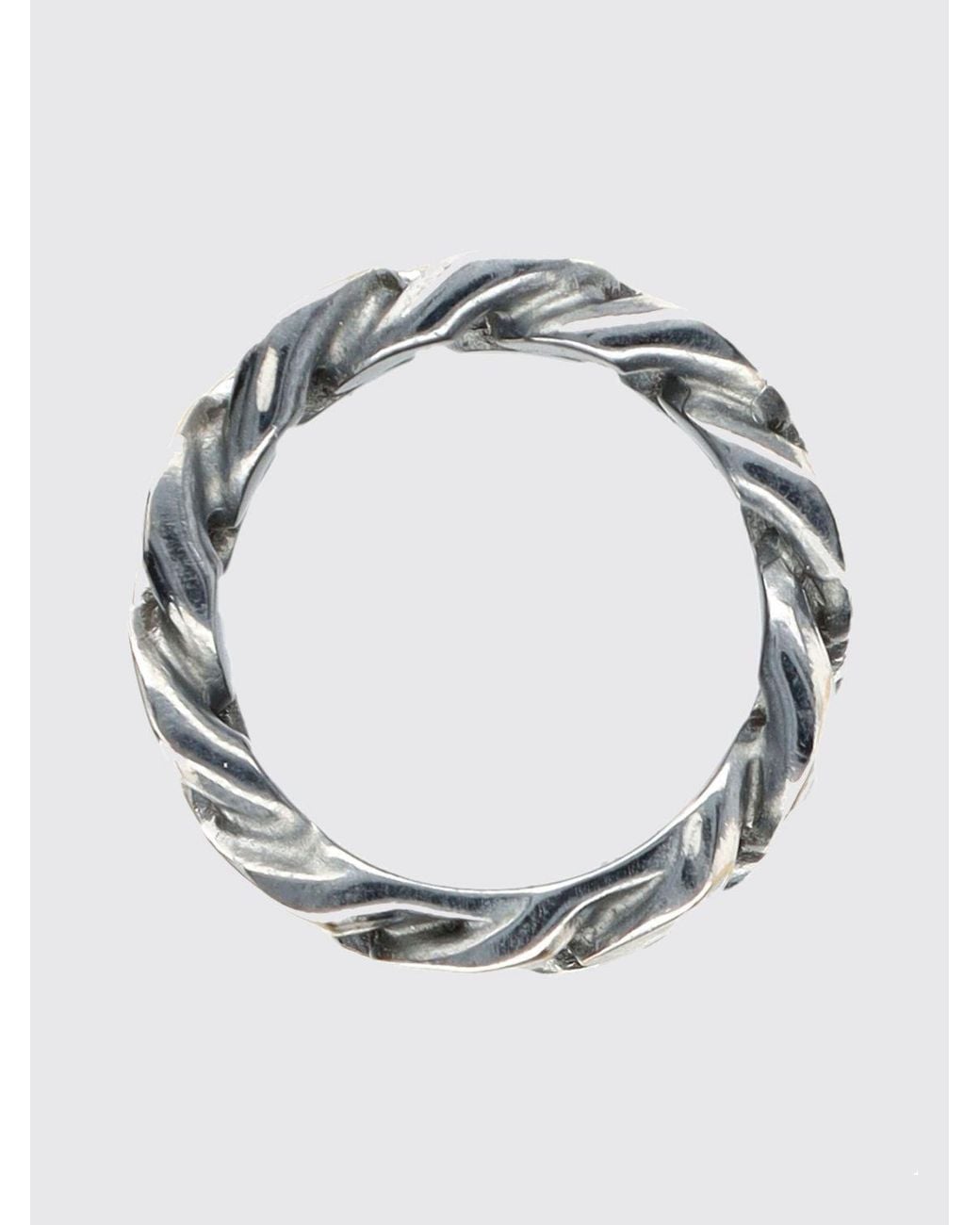 MM6 by Maison Margiela Metallic Chrome-Finish Brass Band Ring for men