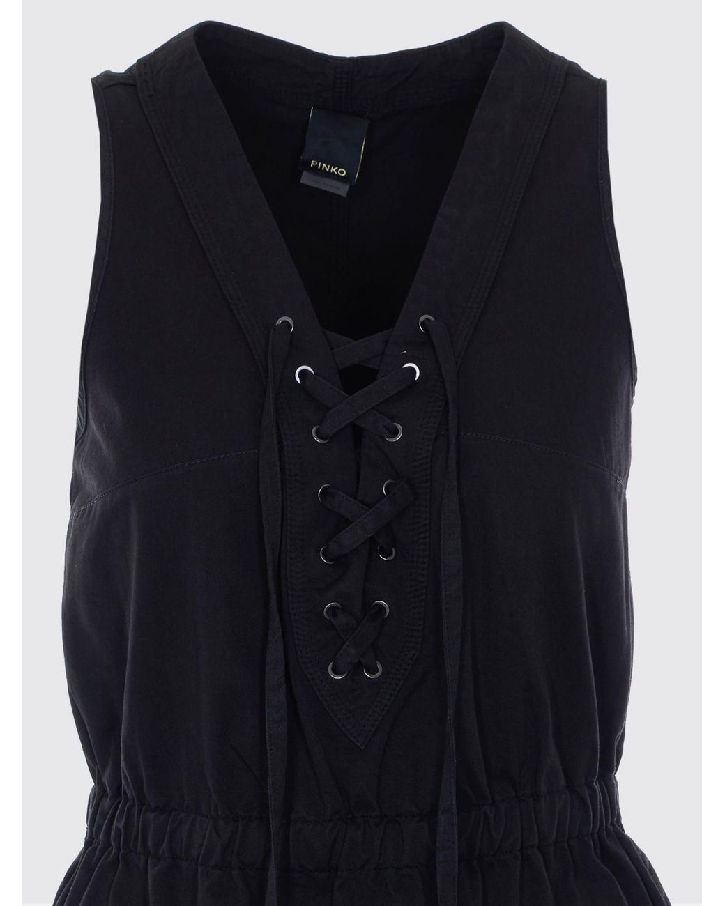Pinko Black Cotton Long Dress