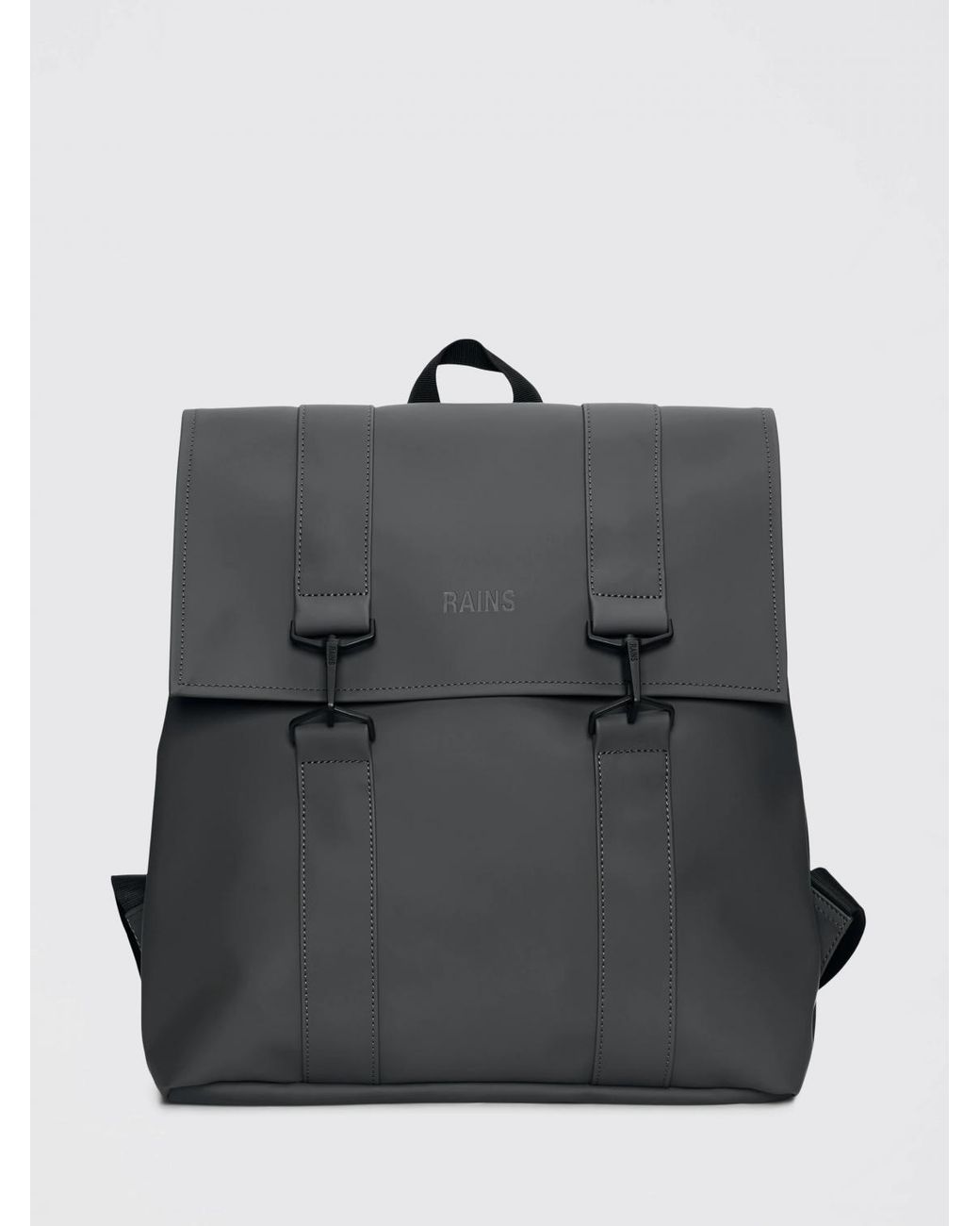 Rains Gray Msn Waterproof Pu Backpack for men