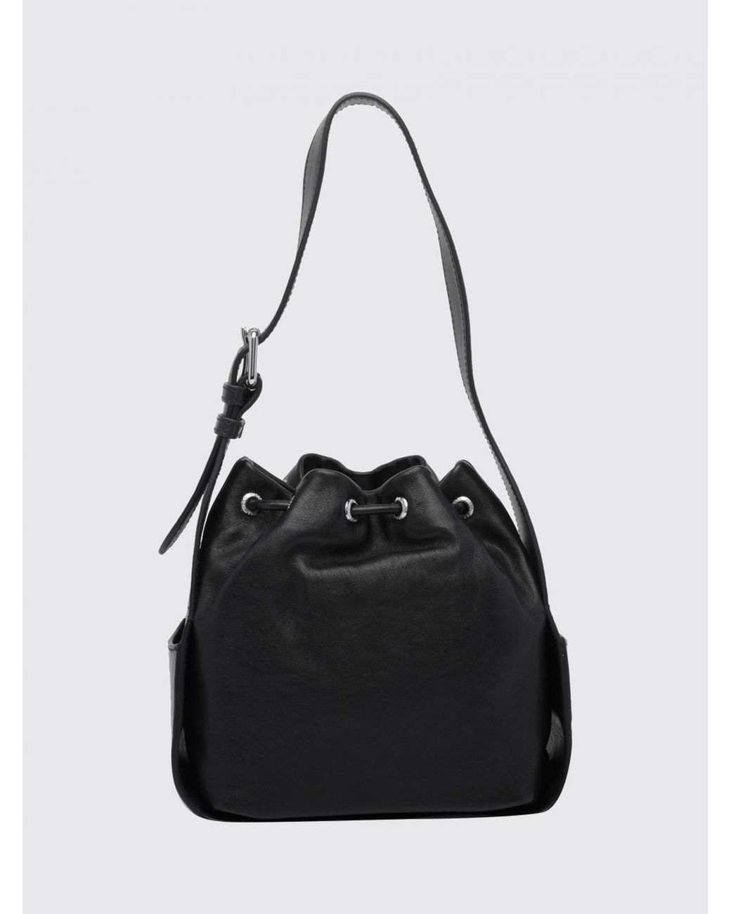Vivienne Westwood Black Mini Sheepskin Bucket Bag With Metal Orb Logo By