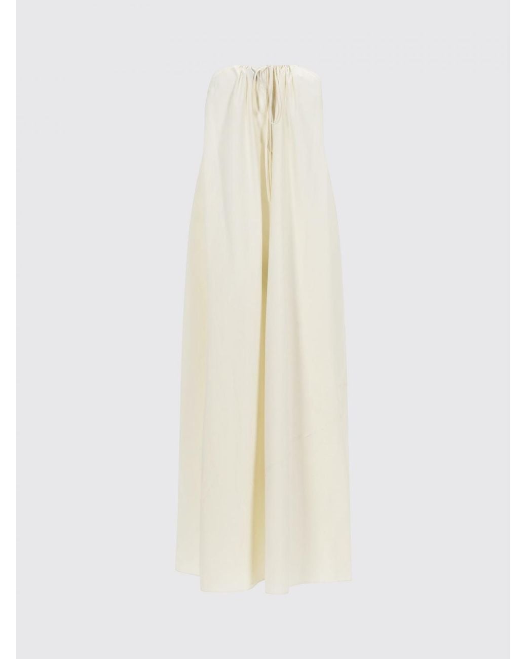 Alysi White Long Cotton Poplin Dress