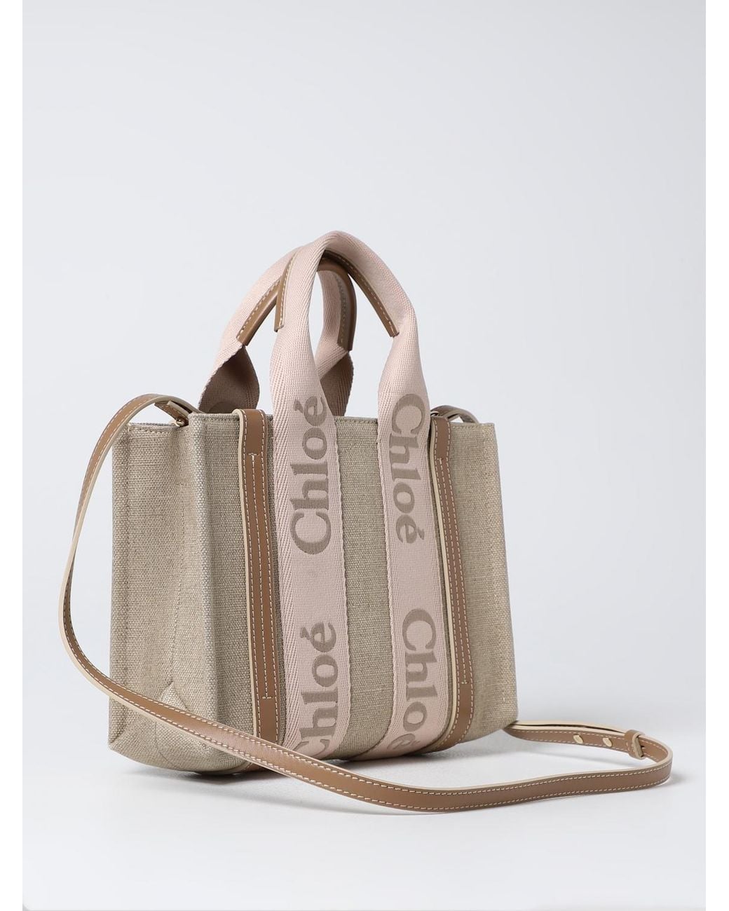 Chloé Natural ChloÉ Tasche Aus Canvas Und Leder Mit Gesticktem Logo