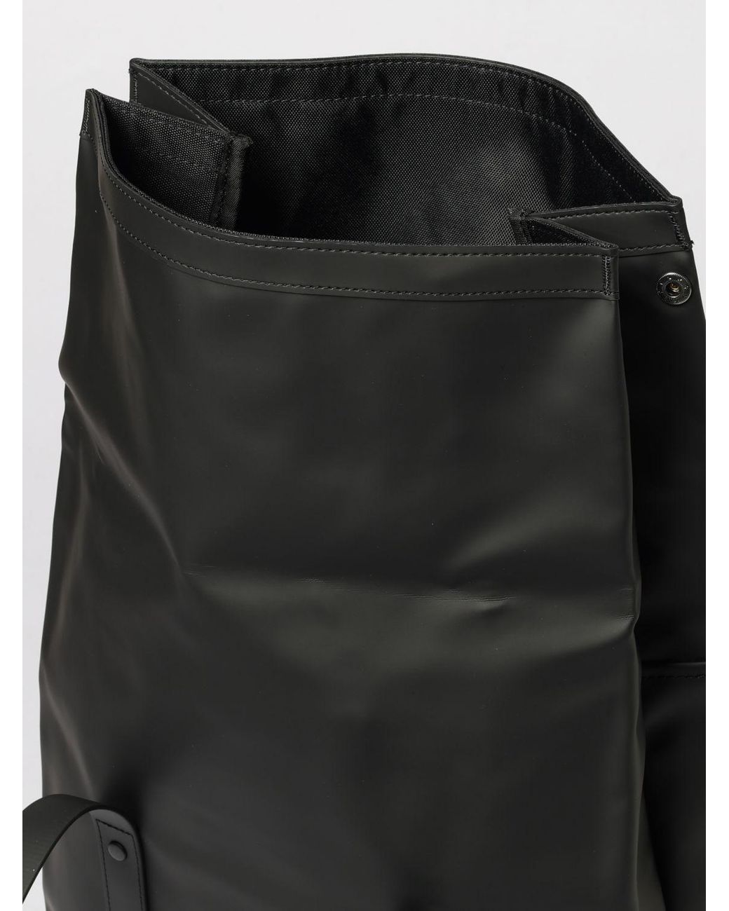 Rains Black 2 Way Waterproof Polyester Tote Backpack With Flap Closure for men