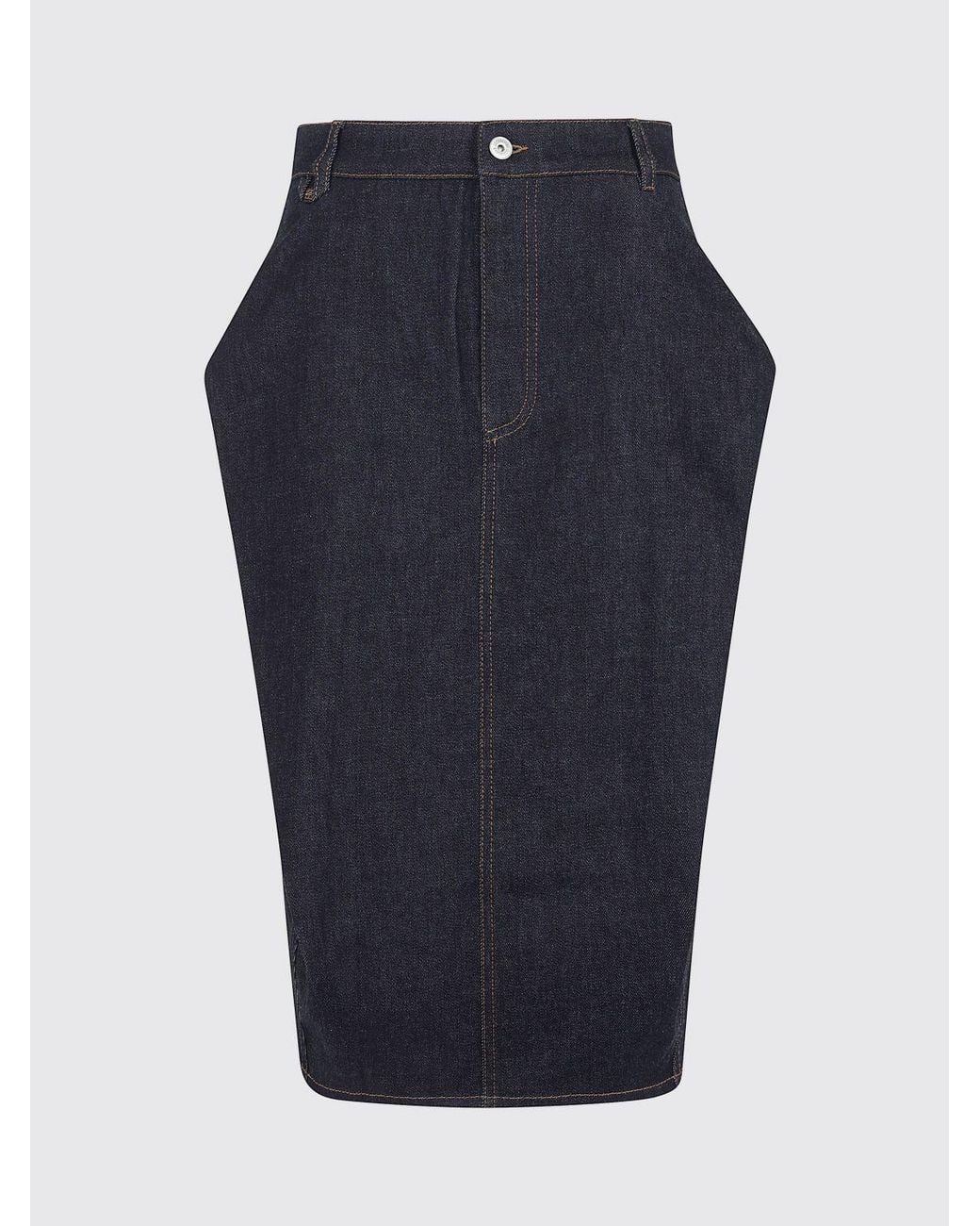 Jacquemus Black High-Waisted Cotton Denim Midi Pencil Skirt