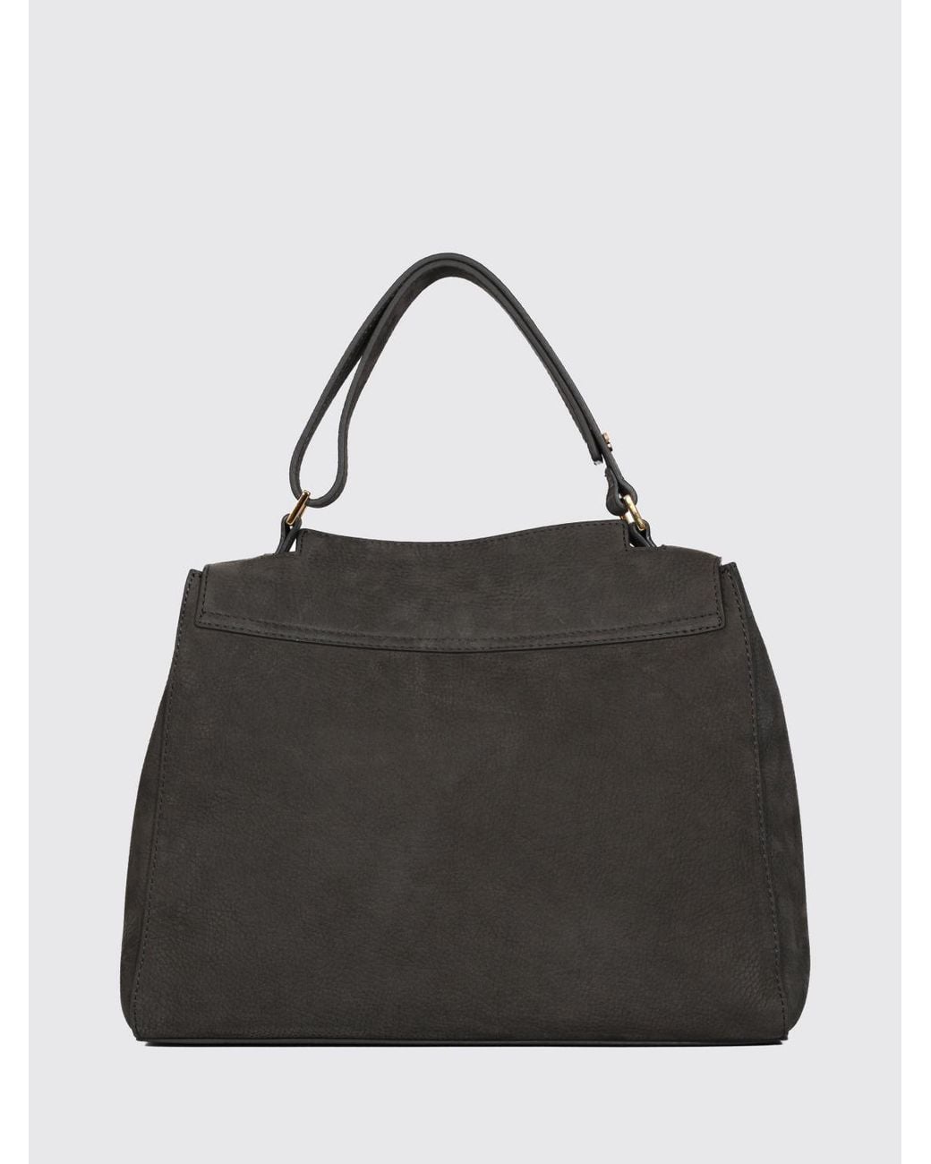 Orciani Black Sveva Hammered Leather Handbag With Adjustable Handle And Strap