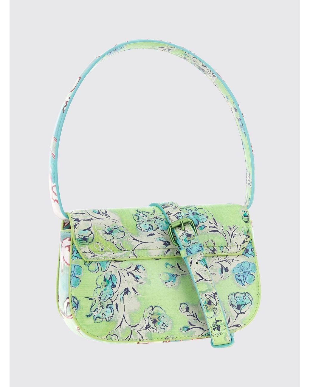 DIESEL Green 1Dr Floral Print Shoulder Bag With Oval D Logo