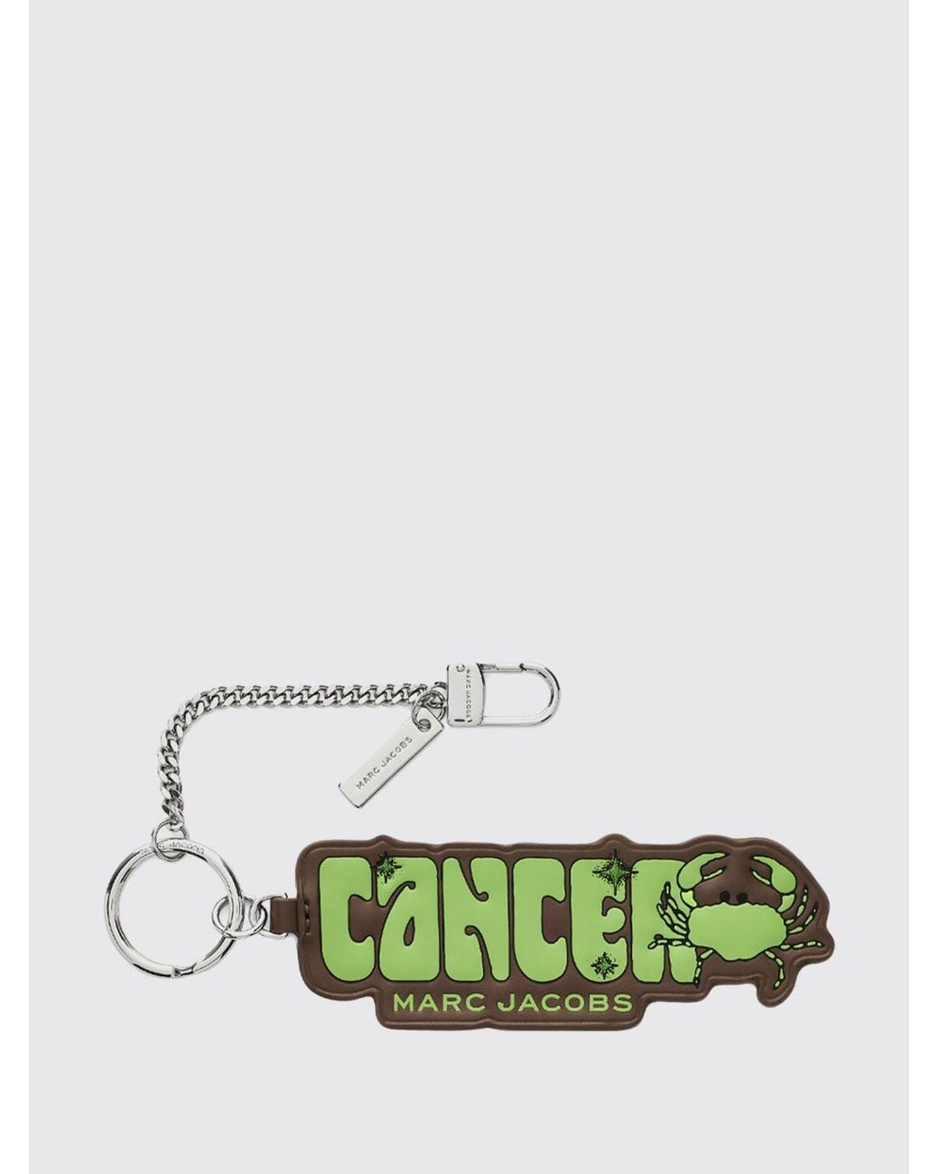 Marc Jacobs Green The Charm Bag Zodiac Keychain With Slogan Print And Carabiner