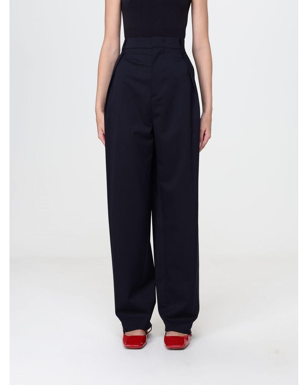 N°21 Blue High-Waisted Wide-Leg Trousers